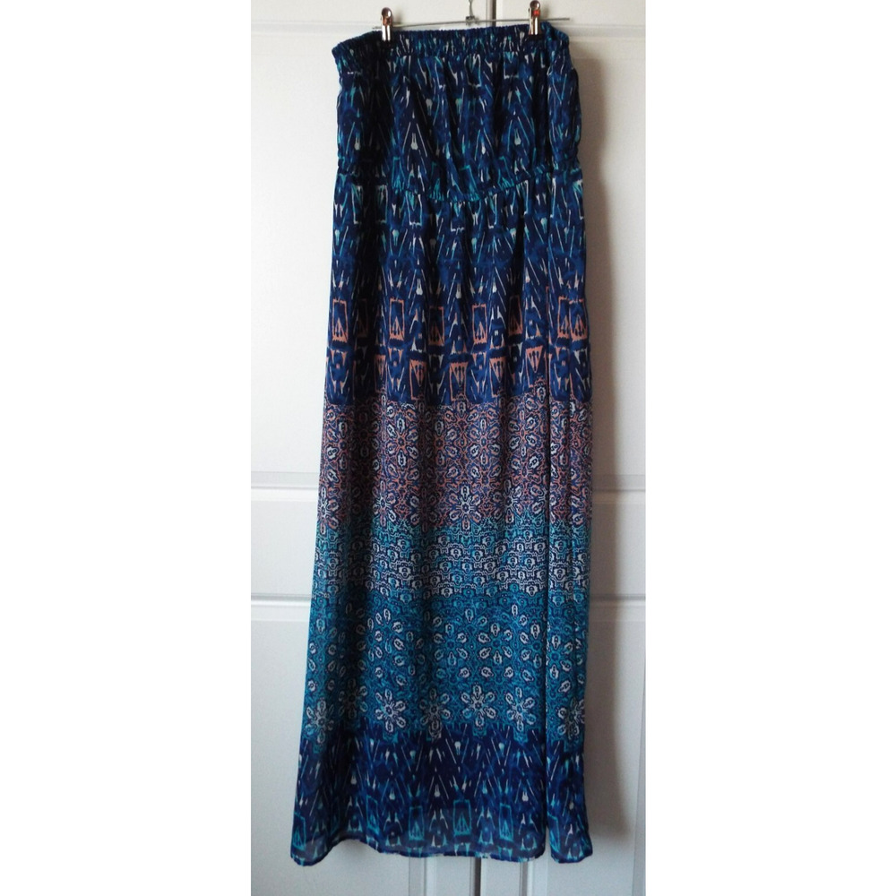 LANE BRYANT Dress Womens 14/16 Black Floral Maxi Boho Sleeveless Razorback